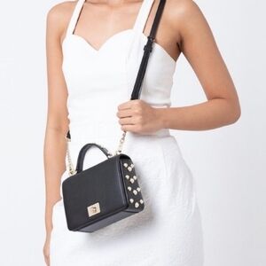 KATE SPADE Leather Serrano Place Pearl Maisie crossbody bag, black